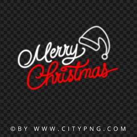 Neon Light Merry Christmas Sign FREE PNG