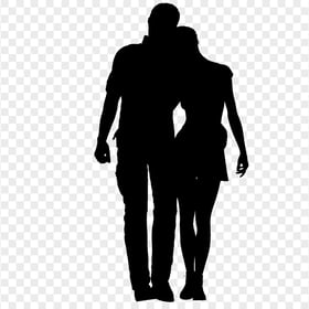 Download HD Lovely Couple Valentine Black Silhouette PNG