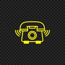 HD Yellow Outline Phone Receive A Call Icon Transparent PNG