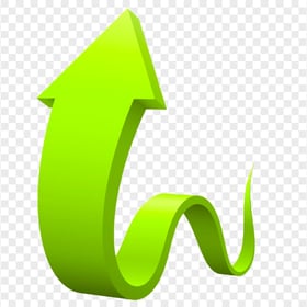 3D Graphic Green Curved Arrow Up