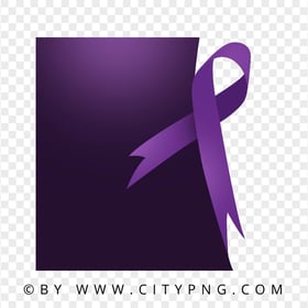Purple Cancer Ribbon Square Design Template HD PNG