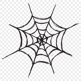 Black Drawing Spider Web Halloween HD PNG