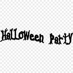 Black Halloween Party Text Logo HD PNG