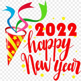Red 2022 Happy New Year Illustration HD PNG