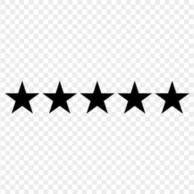 Black Five Rating Review Stars PNG IMG