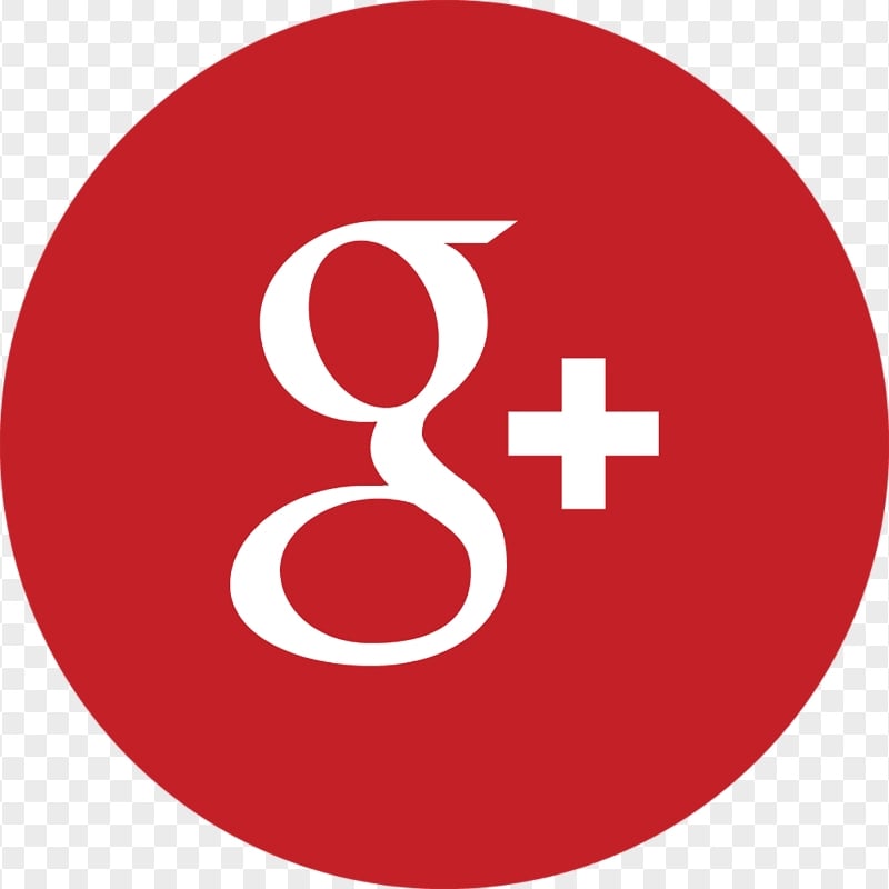 Red Round Simple Google G Plus Icon