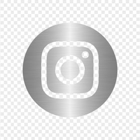 HD Silver Gray Metal Round Instagram IG Logo Icon PNG
