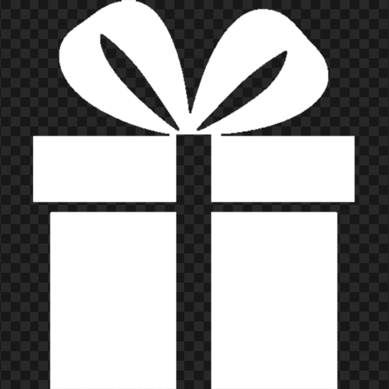 White Gift Box Silhouette Icon