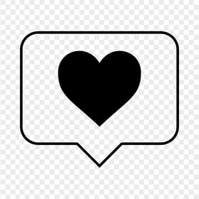 HD Black Outline Heart Icon Notification Instagram PNG