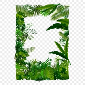HD Green Leaves Frame Tropical Forest PNG