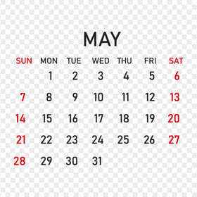 2023 May Calendar HD PNG