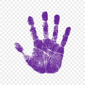 HD Purple Real Single Right Hand Print PNG