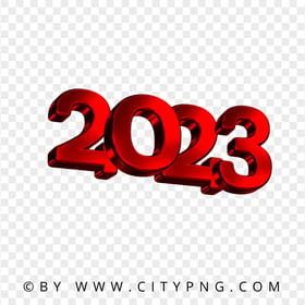 HD Red 2023 3D Text Logo New Year Transparent PNG