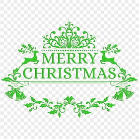 HD Beautiful Merry Christmas Green Logo Text PNG