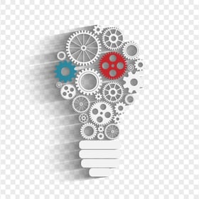 Download HD Light Bulb Gears Illustration PNG