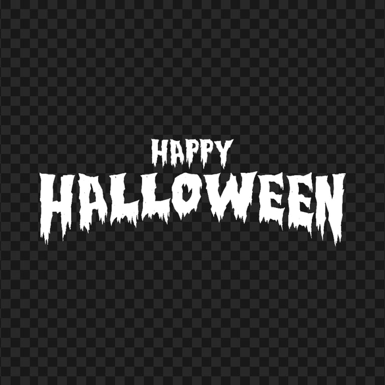 HD Happy Halloween White Words Letters Text Font PNG