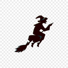 HD Halloween Witch Flying On A Broom Creative Silhouette PNG