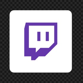HD Twitch White & Purple Square Icon Transparent Background PNG