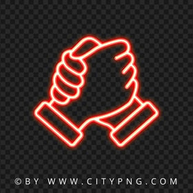 Red Neon Soul Brother Handshake HD PNG