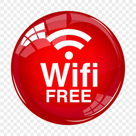 WIFI Free Round Red Logo Sign HD PNG