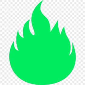 HD Green Flame Silhouette Icon PNG
