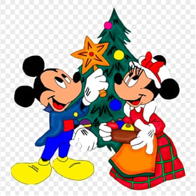 Minnie And Mickey Holding Christmas Tree Star Topper