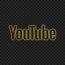 HD Yellow Neon Aesthetic Youtube Word Text Logo PNG