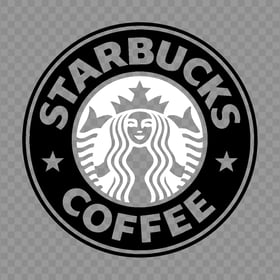 HD Starbucks Black & White Logo PNG
