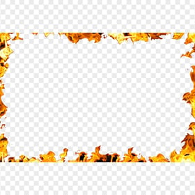HD Fire Flames Frame Border PNG