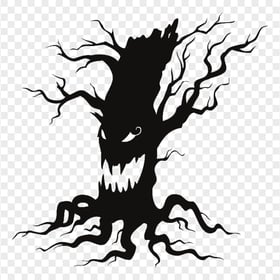 HD Halloween Black Monster Tree Transparent PNG