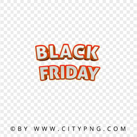 PNG Black Friday Orange 3D Text Logo