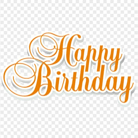 HD Orange Happy Birthday Wish Text Illustration PNG
