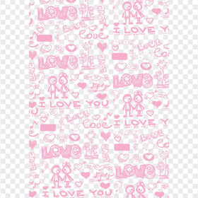 HD Pink Love Items Pattern Background PNG