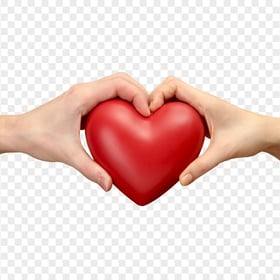 HD Red Heart On Hands Love Valentine PNG