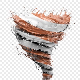 HD Chocolate And Milk Mixing Tornado Splash PNG