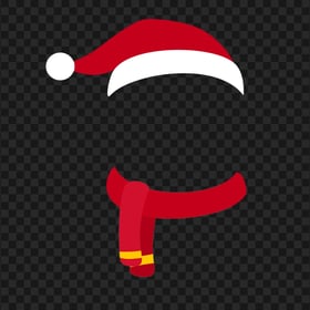 Santa Scarf And Hat No Face Vector PNG