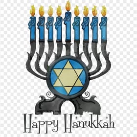HD Happy Hanukkah Candles Holder Logo PNG