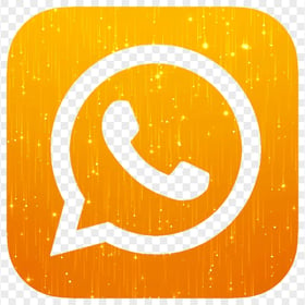 HD Beautiful Orange Outline Whatsapp Wa Square Logo Icon PNG