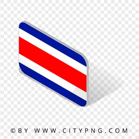 Costa Rica Isometric 3D Flag Icon PNG Image