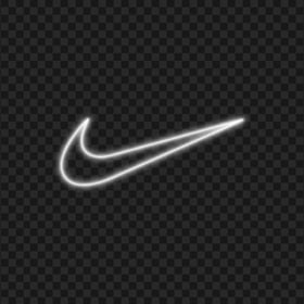 HD White Outline Nike Tick Neon Logo PNG