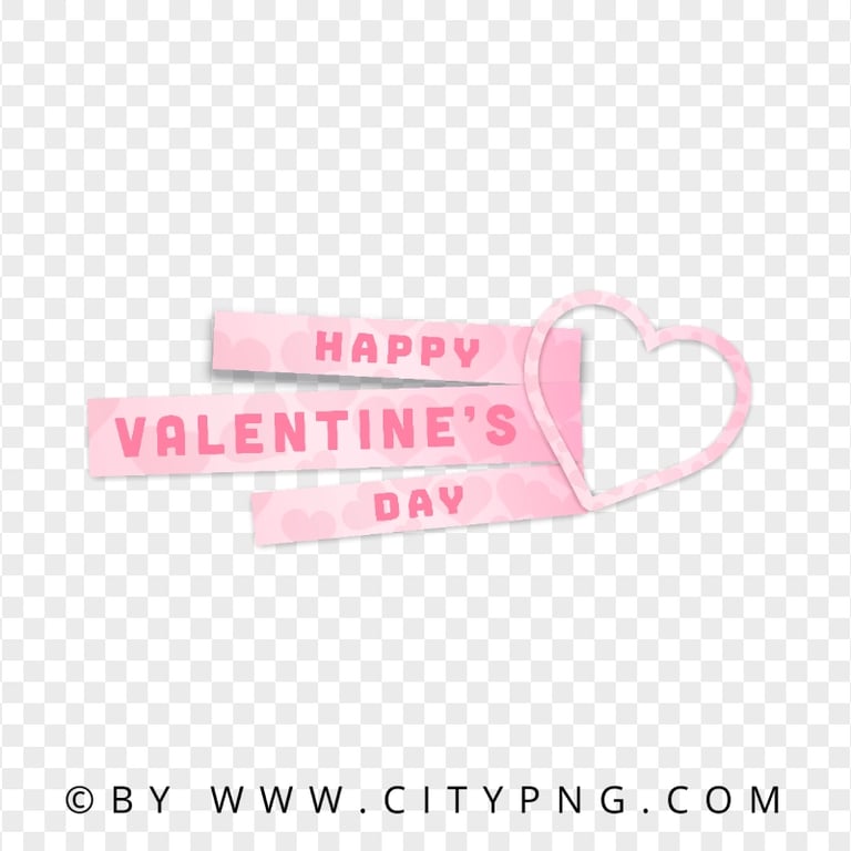 HD Happy Valentine's Day Pink Logo Transparent PNG