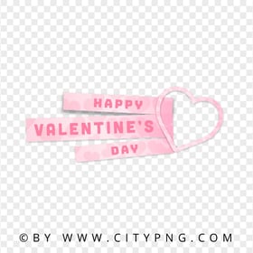 HD Happy Valentine's Day Pink Logo Transparent PNG