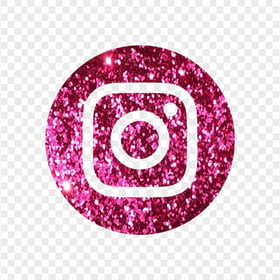 HD Aesthetic Pink Glitter Round Instagram Logo Icon PNG