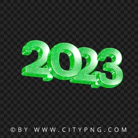 PNG 2023 Green Glitter 3D New Year Text Logo