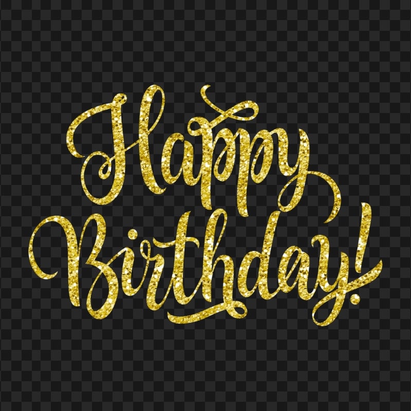 Happy Birthday Gold Glitter Text PNG Image | Citypng