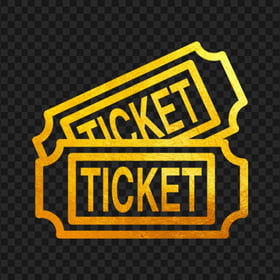 Gold Outline Ticket Icon PNG