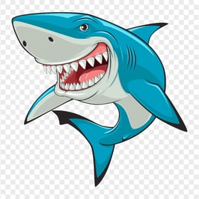 HD Cartoon Smiling Shark Character PNG