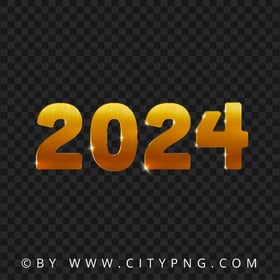 2024 Minimal Gold Text Date FREE PNG