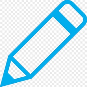 HD Light blue Outline Short Pencil Icon PNG