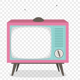 Retro Vector Pink and Blue Tv Frame HD PNG
